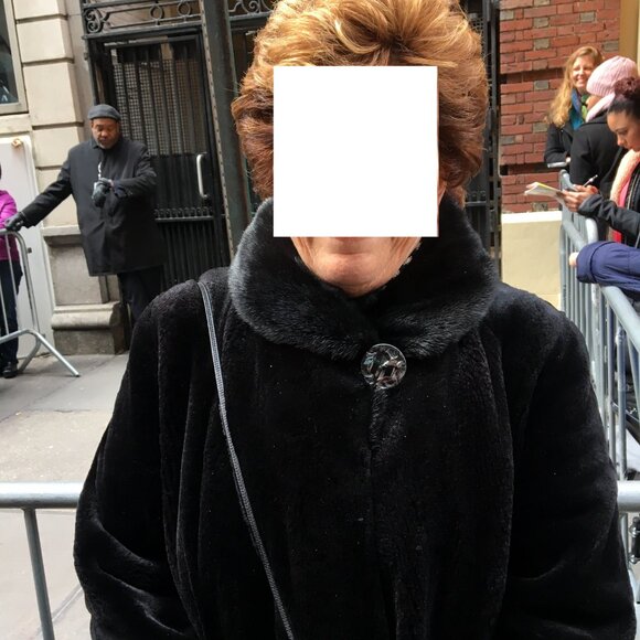 BLACK DYED SHEARED MINK STROLLER W/LONGHAIRED MINK COLLAR & CUFFS - SZ 12 - MINT - Picture 3 of 5